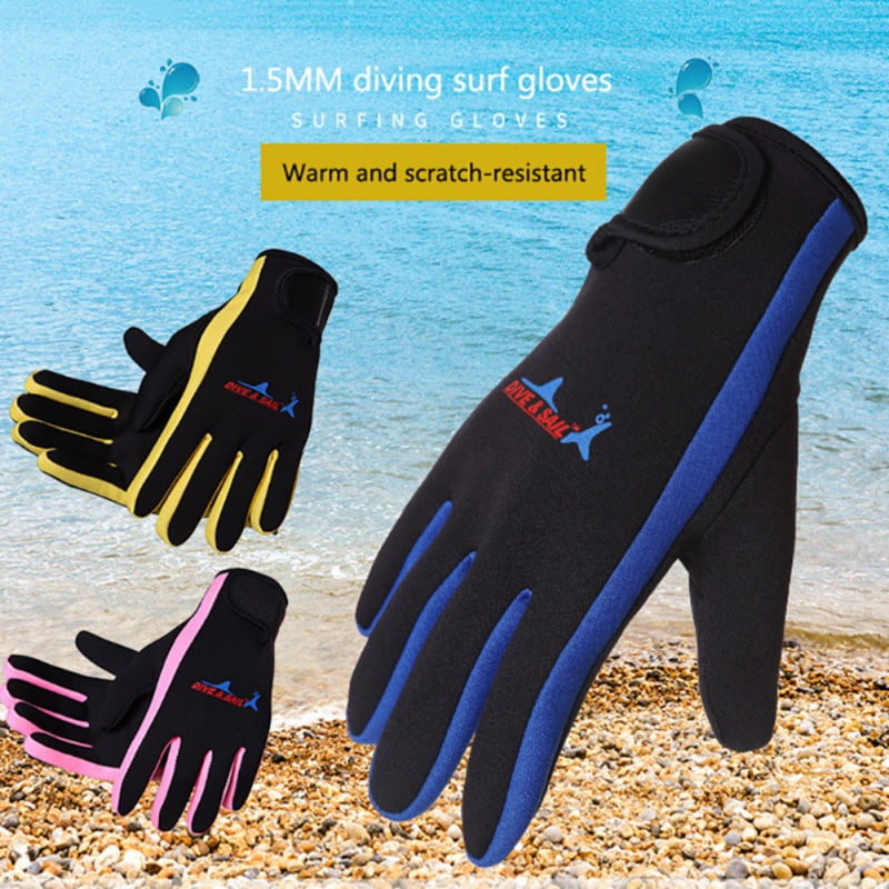 Details about   Diving Gloves 1.5mm Thermal Five Finger Glove Wetsuit Surfing Dive Mittens 