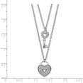 thumbnail image 2 of Sterling Silver Rhodium-plated CZ Heart Lock and Key with 2in Extender Pendant Necklace, 2 of 5