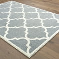 thumbnail image 2 of Style Haven  Valentina Scallop Lattice Microfiber Area Rug Grey/Cream 6' 7" x 9' 6" 6' x 9' Indoor Living Room,Bedroom,Dining Room Ivory Rectangle, 2 of 5