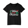 thumbnail image 4 of Zwiiyzr 3-14Y Toddler Boy Girls Christmas Shirts Short Sleeve Round Neck T-Shirt Christmas Graphic Tees Holiday Tops Toddler To Big Kids Black, 4 of 5