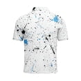 thumbnail image 3 of Golf Shirts for Men Performance Short Sleeve Print Moisture Wicking Polo Shirt White XL, 3 of 4