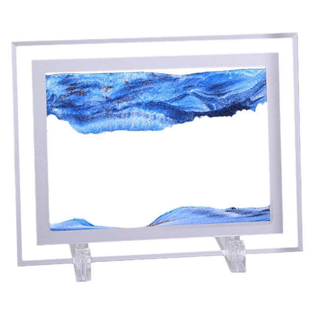 Imagen artística de arenas móviles Paisaje de arena 3D Arena dinámica en movimiento que fluye 5 pulgadas azul