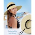 thumbnail image 4 of Sun Hats for Women - Oversize Large Straw Beach Hat for Summer Floppy Wide Brim Packable Foldable Roll Up UPF 50+, 4 of 5