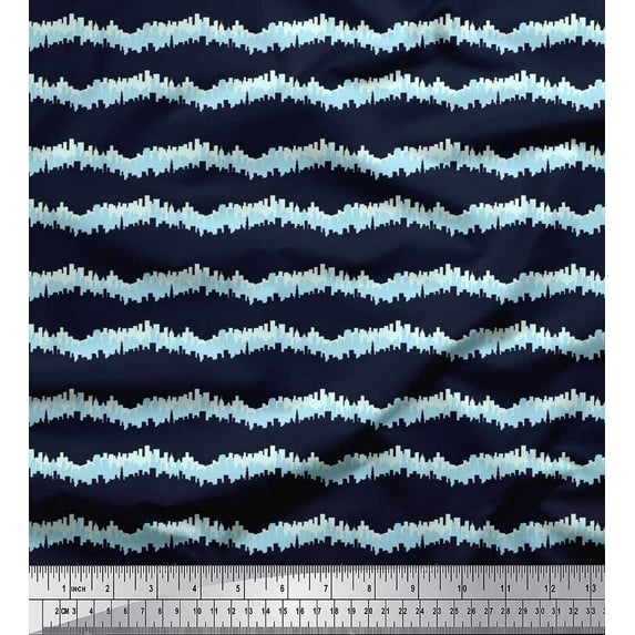 Soimoi Velvet Fabric Monuments Shirting Print Fabric by The Yard 58 Inch Wide