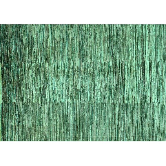 Ahgly Company Machine Washable Indoor Rectangle Abstract Turquoise Blue Modern Area Rugs, 2' x 5'