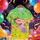 thumbnail image 1 of Ceisia Men's Mardi Gras Festive Print Short Sleeve Button-Up Shirt Collection | Confetti & Double Mask Festival Button-Up Shirt Gifts, 1 of 7