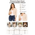 thumbnail image 6 of Women's Classic 3/4 Sleeve Open Front Bolero Blazer Cardigan for Work and Beyond, 6 of 7
