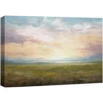 PixonSign Canvas Print Wall Art Sunset Sky Rustic Grass Field Nature Wilderness Illustrations Fine Art Decorative Farmhouse/Country Relax/Calm/Cozy Multicolor Zen for Bedroom - 24"x36"