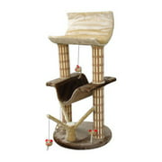 Penn-Plax - Multi-Level Cat Lounger w/Bamboo Posts & Cat Play Tree Tower with Plush Toys