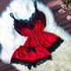 thumbnail image 3 of Gibobby Lencería de encaje Pantalones cortos Ropa de dormir Terciopelo Nuevo Sexy Cuello en V Tops Camisola Lencería Pijamas Mujeres Íntimos (Rojo, XXXL), 3 of 5