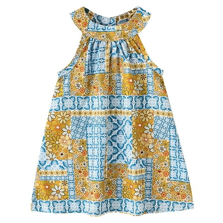 

Toddler Girls Summer Dress Sleeveless Sundress Floral Print Dress Princess Dress Baby Girl Clothes