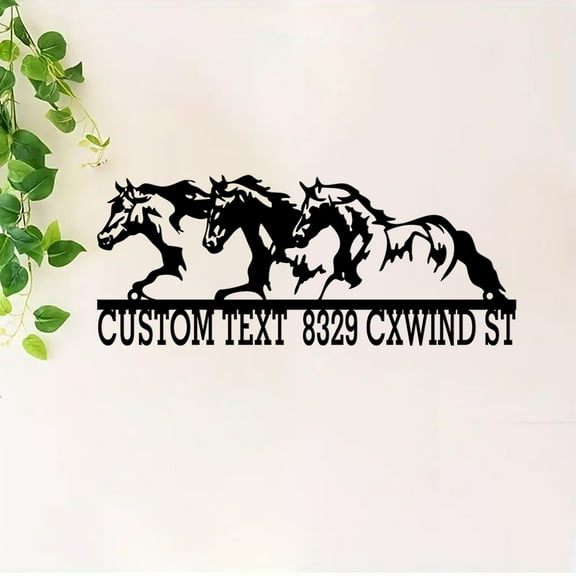 Custom Personalized Horses Home Number Metal Sign Custom Horses Address Metal Sign Outdoor House Number Wildlife Address Sign