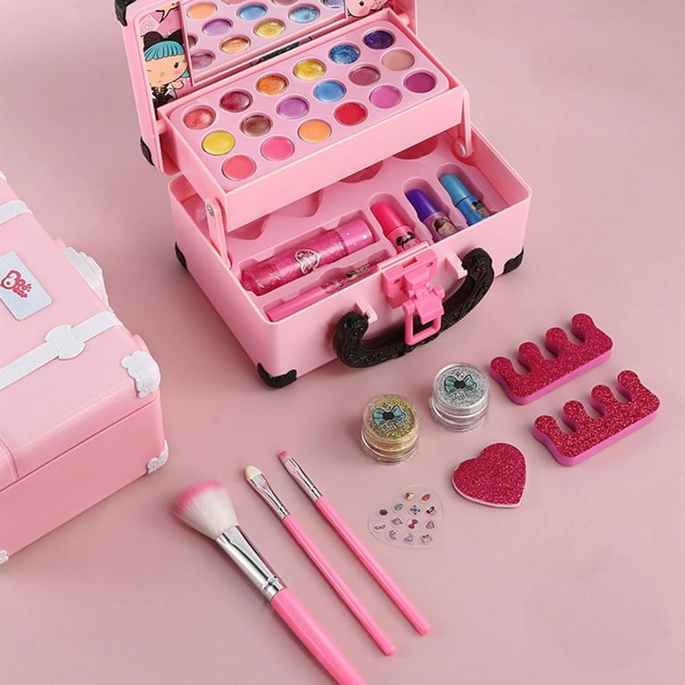 Kurv Manchuriet patrice IMSHIE Washable Cosmetic Set Kids Girls Makeup Kit Fold Out play Vanity  Makeup Toy Palette Box with Mirror Lipstick for Girls - Walmart.com
