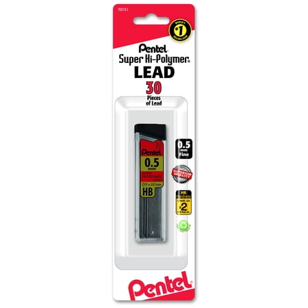 Pentel Super Hi-Polymer Mechanical Pencil Refill Lead, 0.5mm, Fine, 30 ct