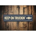 thumbnail image 2 of Keep on Truckin Chevy Sign, Car Sign, Car-Lover Sign, Man Cave Sign - 4x18 inches, 2 of 4