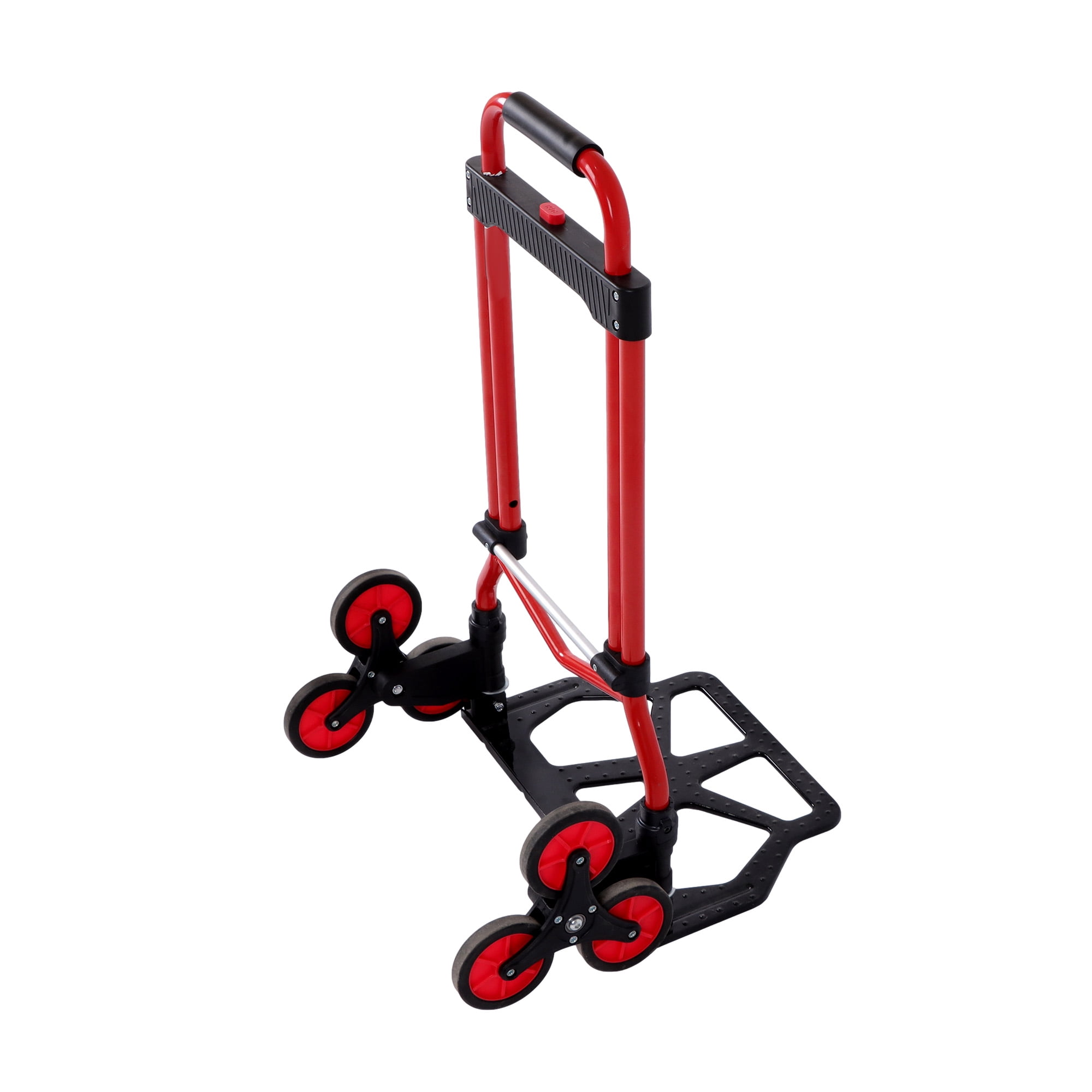 Heavy Duty Stair Climbing Hand Truck 330 LB Capacity with 4" TPR Wheels Red