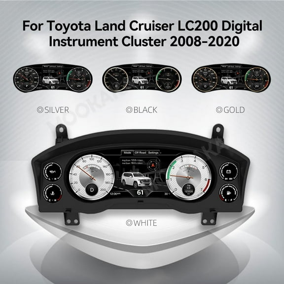 MOOKAKA Digital Dashboard Instrument Cluster for Toyota Land Cruiser LC200 2008-2020 LCD Screen Virtual Cockpit Speedometer Upgrade Universal Fit Car Accessory with Linux OS