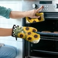 thumbnail image 2 of Sunflowers Daisies and Bees Kitchen Oven Mitt and Pot Holder Sets 4 Pcs for Baking, Cooking and Grilling, Heat Resistant Up To 392 °F, 2 of 7