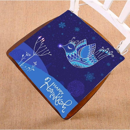 

PKQWTM Beautiful Blue Ornate Bird Chair Pads Chair Mat Seat Cushion Chair Cushion Floor Cushion Size 18x18 inches