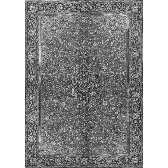 Ahgly Company Indoor Rectangle Persian Gray Traditional Area Rugs, 5' x 7'