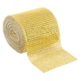 thumbnail image 3 of ZEONHAK 3 Roll 4.7 Inch x 10 Yard Diamond Mesh Ribbon Roll, 24 Row Gold Crystal Rhinestone Ribbon Warp for Wedding, 3 of 6
