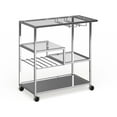 thumbnail image 2 of Furniture of America Baza Contemporary Chrome Metal Serving Cart with Stemware Rack by, 2 of 5