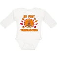thumbnail image 3 of Inktastic My First Thanksgiving with Cute Turkey Boys or Girls Long Sleeve Baby Bodysuit, 3 of 5