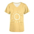 thumbnail image 5 of Nmnitkp Scrubs Tops for Women Sunshine Sunflower Print Scrub Tops Comfortable and Practical Women Tops V-neck Short Sleeved Pocket ,Scrub Tops Women Stretchy, 5 of 5