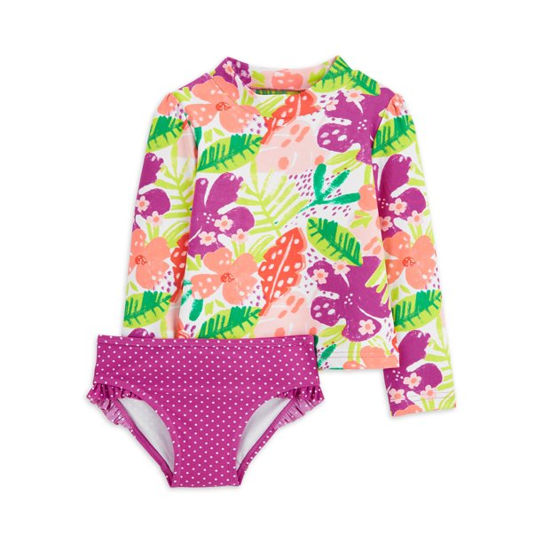 Carter's Child of Mine Baby and Toddler Girl 2pc Rash Guard Swim Set, Sizes 12M5T
