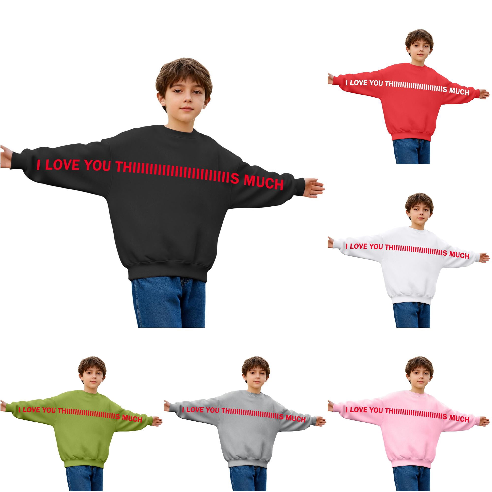 Byoo Little Boys Arm Letter Print Sweatshirt Crewneck Long Sleeve Casual Pullover Sweatshirt Daily Wear Sweatshirts Black