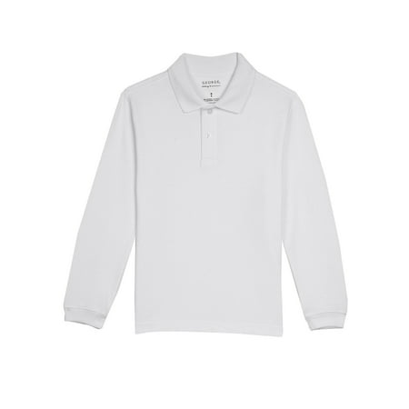 George Boys School Uniforms Long Sleeve Pique Polo Shirt