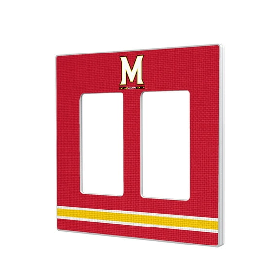 Keyscaper Maryland Terrapins Stripe Design Double Rocker Lightswitch Plate