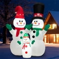 thumbnail image 4 of Familia de Muñecos de Nieve Inflable Costway Decoración de Navidad con LED y Soplador 175 cm, 4 of 10