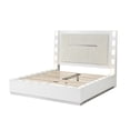 thumbnail image 3 of Coco King 5 Pc LED Bedroom Set Made with Wood in Milky White, 3 of 15
