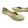 thumbnail image 4 of Gold Jutti for Women's Wedding Juttis Handmade Ethnic Ballerina Mojaris Punjabi Juti US 8/ EURO 39, 4 of 4