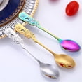thumbnail image 2 of pdqouc Stainless Steel Flower Spoon Coffee Tea Spork Flatware Dessert Tool Mini Tea Coffee Ice cream Dessert Scoop Spoon Mini Tableware Ice Cream Decorative Spoons for Cafe Kitchen Dining Bar, 2 of 6