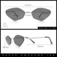 thumbnail image 3 of Diamond Shape Hustler Fashion Trendy Small Lens Metal Rim Sunglasses Gold - Black, 3 of 8