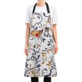 thumbnail image 5 of Elegant Floral Swirl Design Chef Kitchen Apron with Pockets for Women Waterproof Aprons for Cooking Baking, 5 of 7