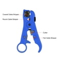 thumbnail image 2 of Uxcell Wire Stripper Cutter  for Round or Flat TV/UTP Cat5 Cat6 Coax Coaxial Cable Stripping Tool Blue, 2 of 5
