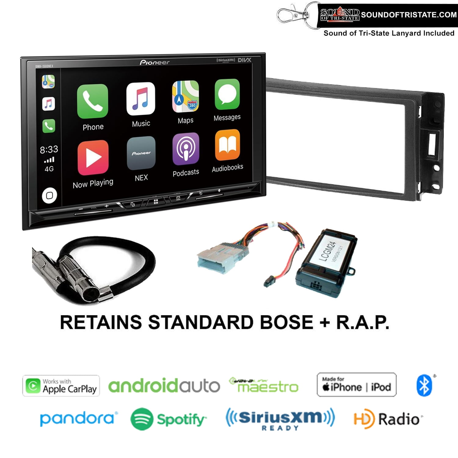 Pioneer DMH1500NEX 7" Digital Media Receiver fits Chevy Corvette