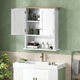 thumbnail image 3 of Spaco Wall Mounted Bathroom Cabinet with 2 Doors and Adjustable Shelf, Modern Bathroom Wall Cabinet for Indoor as Living Room, Entryway, White, 3 of 8