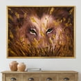 thumbnail image 2 of Designart 'Close Up Of Wolf Eyes In The Grass' Farmhouse Framed Canvas Wall Art Print, 2 of 5