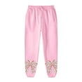 thumbnail image 3 of Fiaer Sweatpants Women Plus Size Baggy Trendy Pants Embroidered Bow Print High Waist Casual Loose Fit Comfy Trousers with Pocket Pink XL, 3 of 3