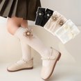 thumbnail image 6 of Godderr 3 Pack Baby Girls Knee High Socks for Kids Toddler Princess Calf Socks Cotton Thigh High Socks for 3-12 Years Old, 6 of 9