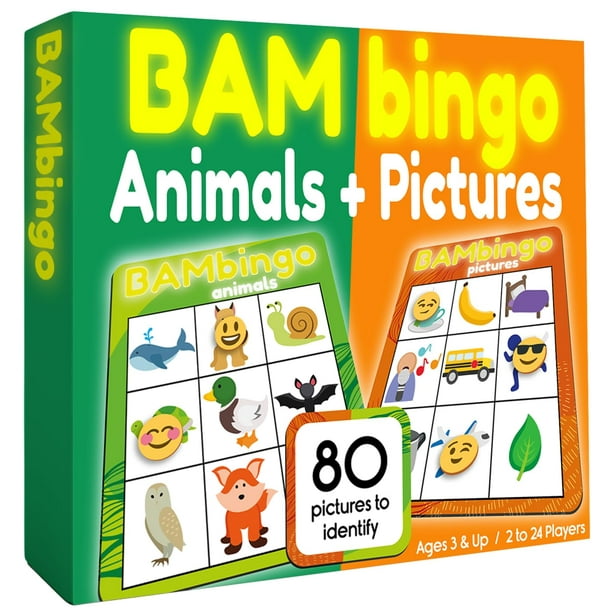 Juego de bingo THE BAMBINO TREE con forma de animal e imagen para niños de 3 a 6 años