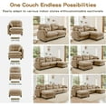 thumbnail image 6 of 74" Oversized Chenille Modular Sectional Loveseat Sofa with High-Density Foam Cushions and Tufted Pleated Cushion Backrest, Upholstered 2-Seater Cloud Couch with 2 Pillow, for Living Room, Camel, 6 of 7