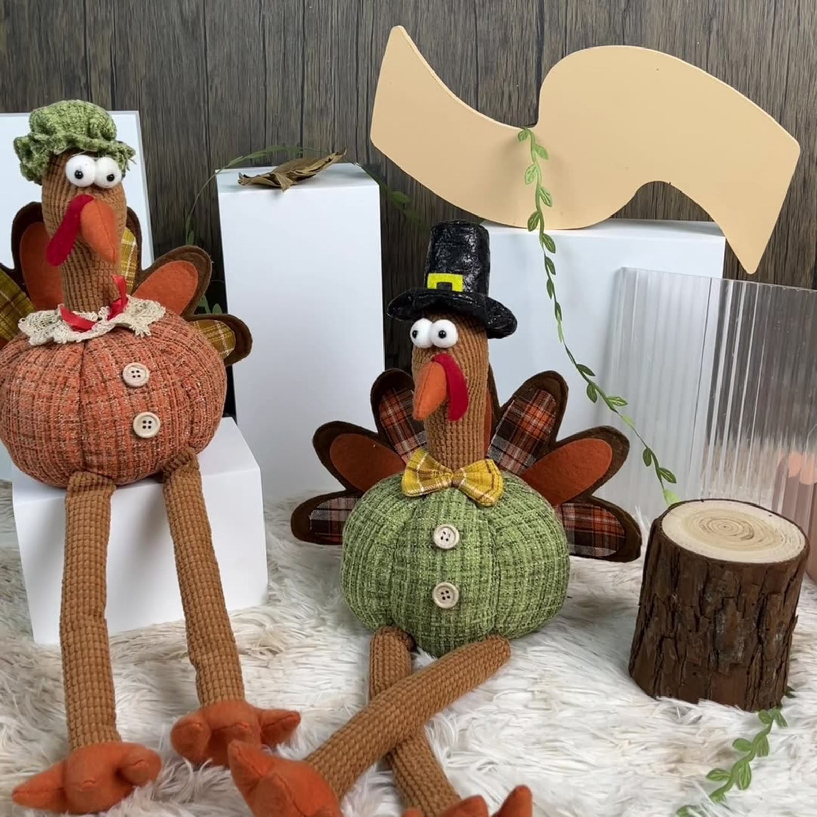 Dinde Décorative Thanksgiving Xanorrg – Centre De Table Traditionnel En Polyester – Ornement élégant Pour Réunions Familiales - 7