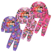 Little Girls Child CocoMelon Pajamas Sets Cotton Pjs Long Sleeve Sleepwear Cute Loungewear