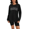 thumbnail image 2 of ATHLECHIC Womens Sweatshirt Crew Neck Long Sleeve Hoodie Oversized Pullover Tunic Tops Trendy L Black Print, 2 of 4