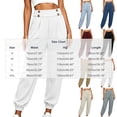 thumbnail image 3 of Khunlpohl Cargo Pant for Womens Button Elastic High Waist Casual Joggers Pants Hiking Athletic Trousers with Multiple Pockets, 3 of 8